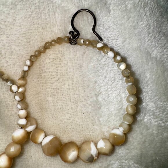 🐯 Chan Luu Tiger’s Eye Hoop Earrings – Earthy Gemstone Boho Chic - Picture 2 of 4